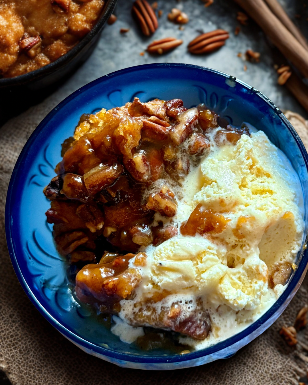 Brown Butter Pumpkin Pecan Cobbler