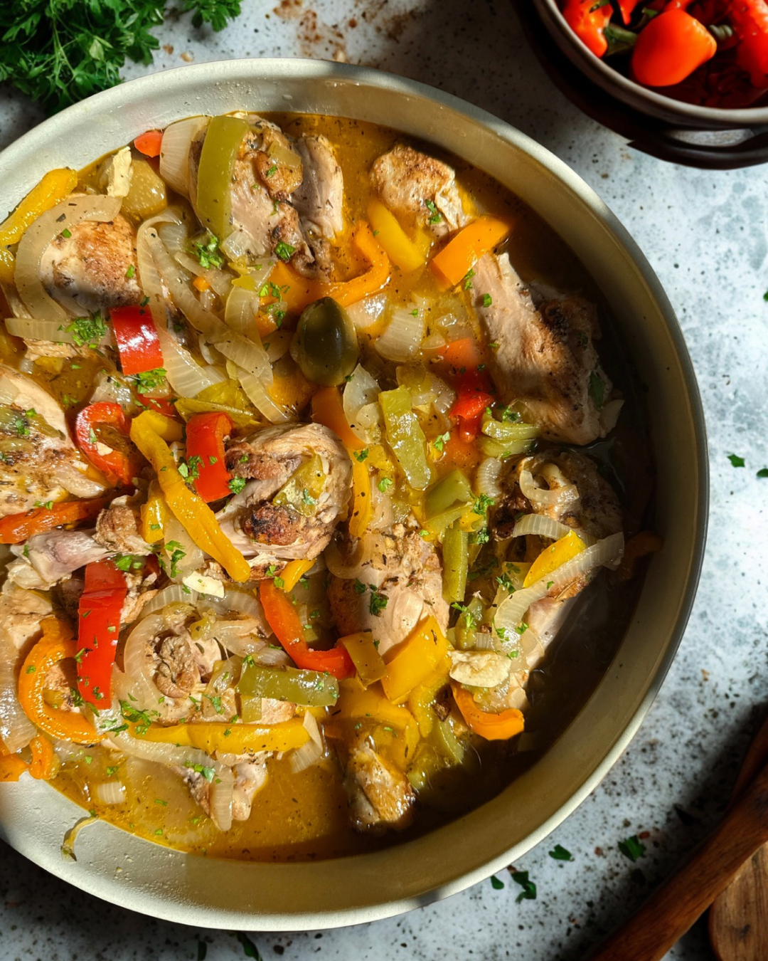 Stewed Chicken with Peppers